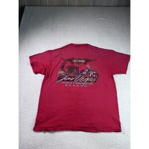 Harley-Davidson Las Vegas Nevada T-Shirt Mens XL Red Motorcycle Graphic Tee